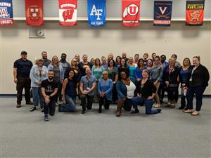Barcelona Elementary Staff Wears Blue 