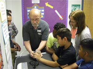 Green Club students work with experts to understand energy use. 