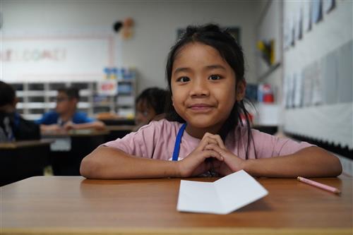 Student sitting at desk