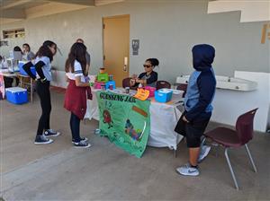 Having a blast at fall festival. 